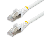 StarTech.com 2m CAT6a Ethernet Cable - White - Low Smoke Zero Halogen (LSZH) - 10GbE 500MHz 100W PoE++ Snagless RJ-45 w/Strain Reliefs S/FTP Network Patch Cord