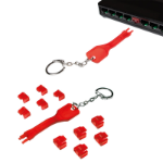 FDL RJ45 PORT BLOCKERS WITH KEY - RED (10 PACK)