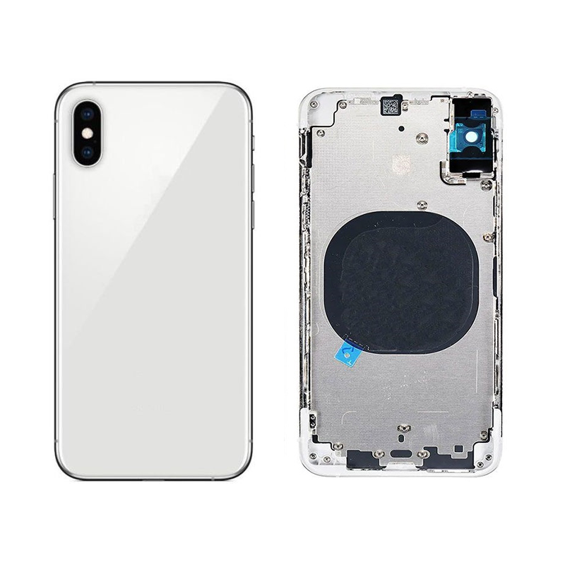 EU Product - iPhone XS Complete Back Cover with Frame (No Logo) - Silver thumbnail