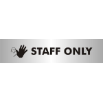 SECO by Stewart Superior SECO Sliding Sign STAFF ONLY Reversed Printed Acrylic Door Sign Brushed Aluminium Composite 190 x 45mm - BAC110