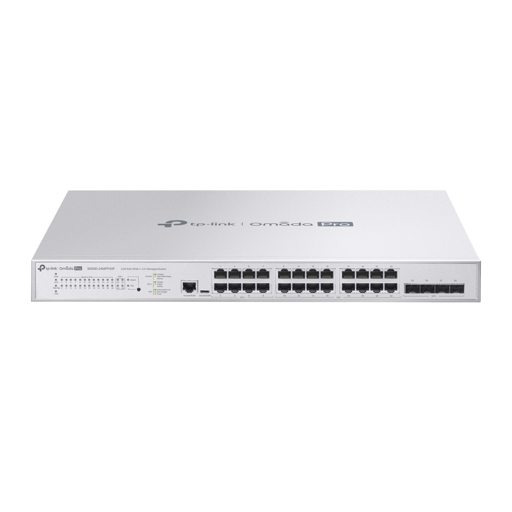 TP-Link Omada Pro 24-Port PoE+ 2.5G L2+ Managed Switch with 4 SFP+ Slo