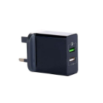 FDL 2 PORT USB A MAINS CHARGER WITH QC3 36W - BLACK