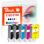 Peach PI100-360 inktcartridge 5 stuk(s) Compatibel Normaal rendement Zwart, Cyaan, Magenta, Geel
