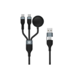 Conceptronic ETTA08B15 3-in-1 100W Fast Charging Data Cable 1.5m, USB-C, Apple Watch Charger, USB 2.0, 5A, E-Mark