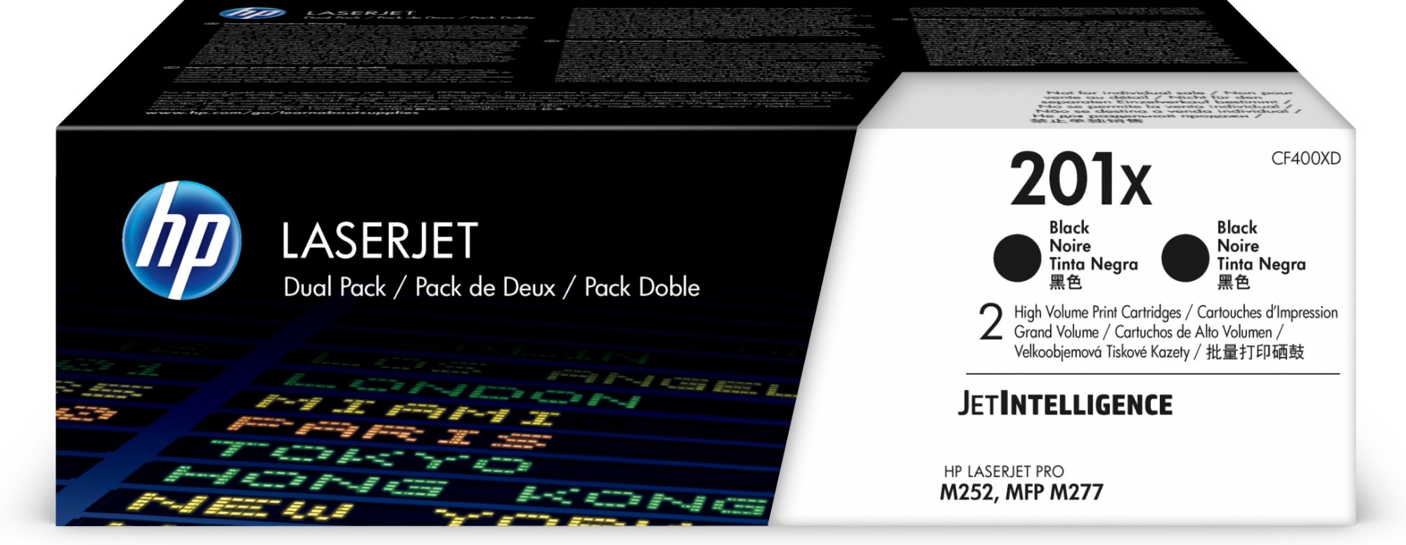 HP CF400XD/201X Toner cartridge black high-capacity twin pack, 2x2.8K pages ISO/IEC 19752 Pack=2 for HP Pro M 252