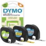 Dymo 91241/S0721800 DirectLabel-etikettes bundle white yellow silver 12mm x 4m Pack=3 for Dymo LetraTag