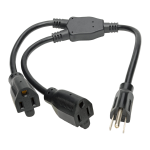 Tripp Lite P024-18N-13A-2R power cable Black 18.1" (0.46 m) NEMA 5-15P 2 x NEMA 5-15R