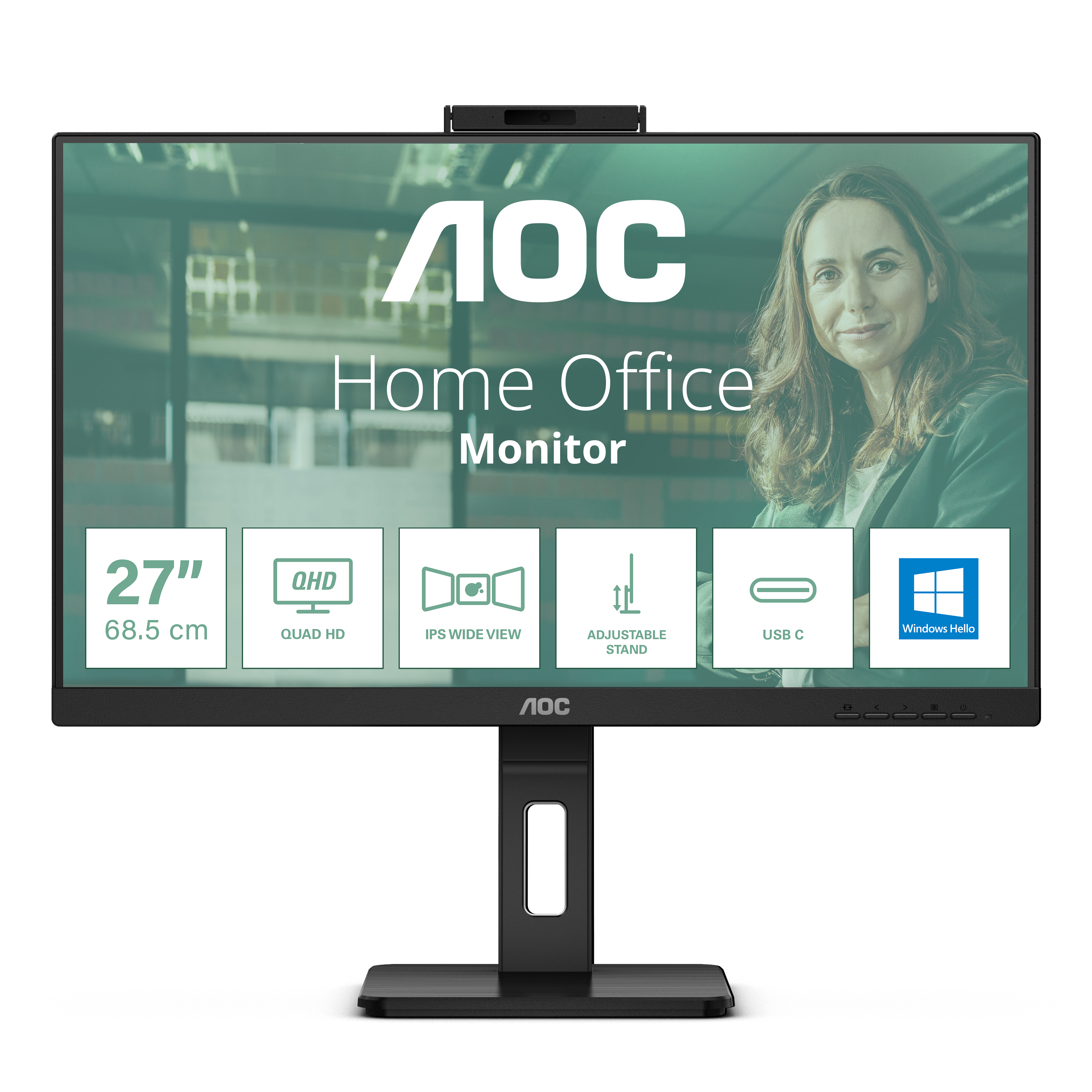 AOC Q27P3CW computer monitor 68.6 cm (27") 2560 x 1440 pixels Quad...