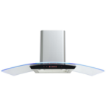 De Santii 90cmn Curved Chimney Cooker Hood - Stainless Steel