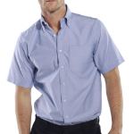 BEESWIFT Oxford Shirt Short Sleeve Blue 16.5