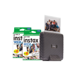 Fujifilm Instax Link Wide Printer - Mocha Grey - Printer + 40 Shot Pack