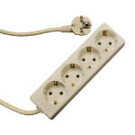 Videk 4 Way Schuko Mains Trailer Socket to Schuko Plug with 3Mtr Cable