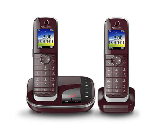 Image of Panasonic KX-TGJ322 DECT telephone Caller ID Red