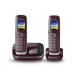 Panasonic KX-TGJ322 DECT-telefon Namn och uppringnings-ID Röd