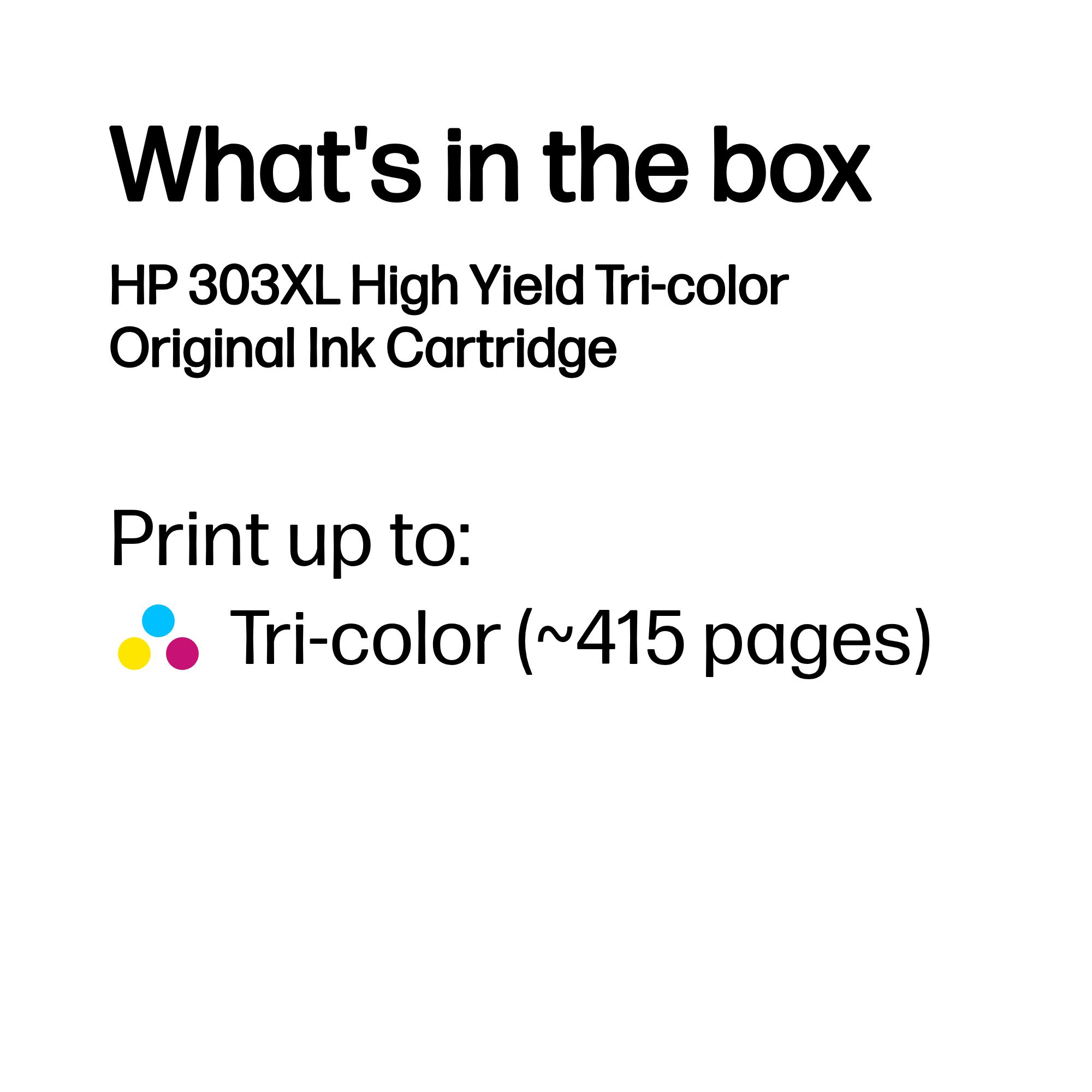 HP 303XL Original Ink Cartridge High Yield Tri-color T6N03AE