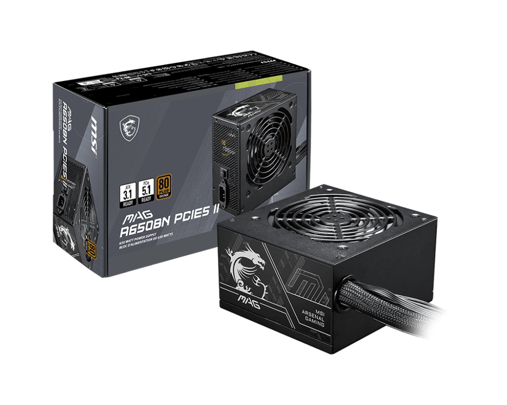 Msi Black Mag A650bn Pcie5 Ii Power Supply Unit 650 W 20+4 Pin Atx Atx