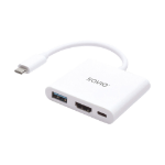 Savio AK-48 USB Typ C - HDMI, USB 3.0, PD, USB Type-C White - Hub - USB 3.0 interface cards/adapter