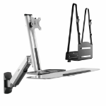 Rocstor Y10N028-S1 monitor mount / stand 32" Black, Silver Desk