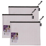 Snopake EVA Mesh HC Zippa Bag Foolscap Black- 3 Bags