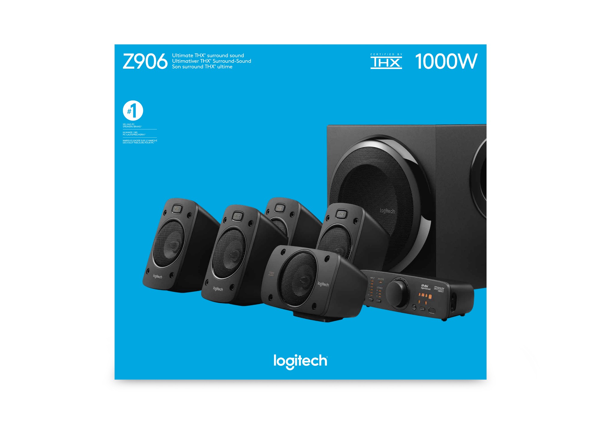 Logitech Z906 speaker set 5.1 channels 500 W Black, 74 in distributor