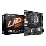 GIGABYTE H610M D3W Motherboard - Supports 14th Gen. Intel Core CPUs, 5+1+1 phases VRM, up to 5600MHz DDR4, 1xPCIe 3.0 M.2, 1GbE LAN, USB 3.2 Gen 1