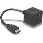 DeLOCK Adapter HDMI male to 2x HDMI female HDMI cable 0.2 m HDMI Type A (Standard) 2 x HDMI