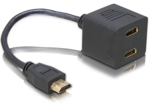 Image of DeLOCK Adapter HDMI male to 2x HDMI female 0.2 m HDMI Type A...