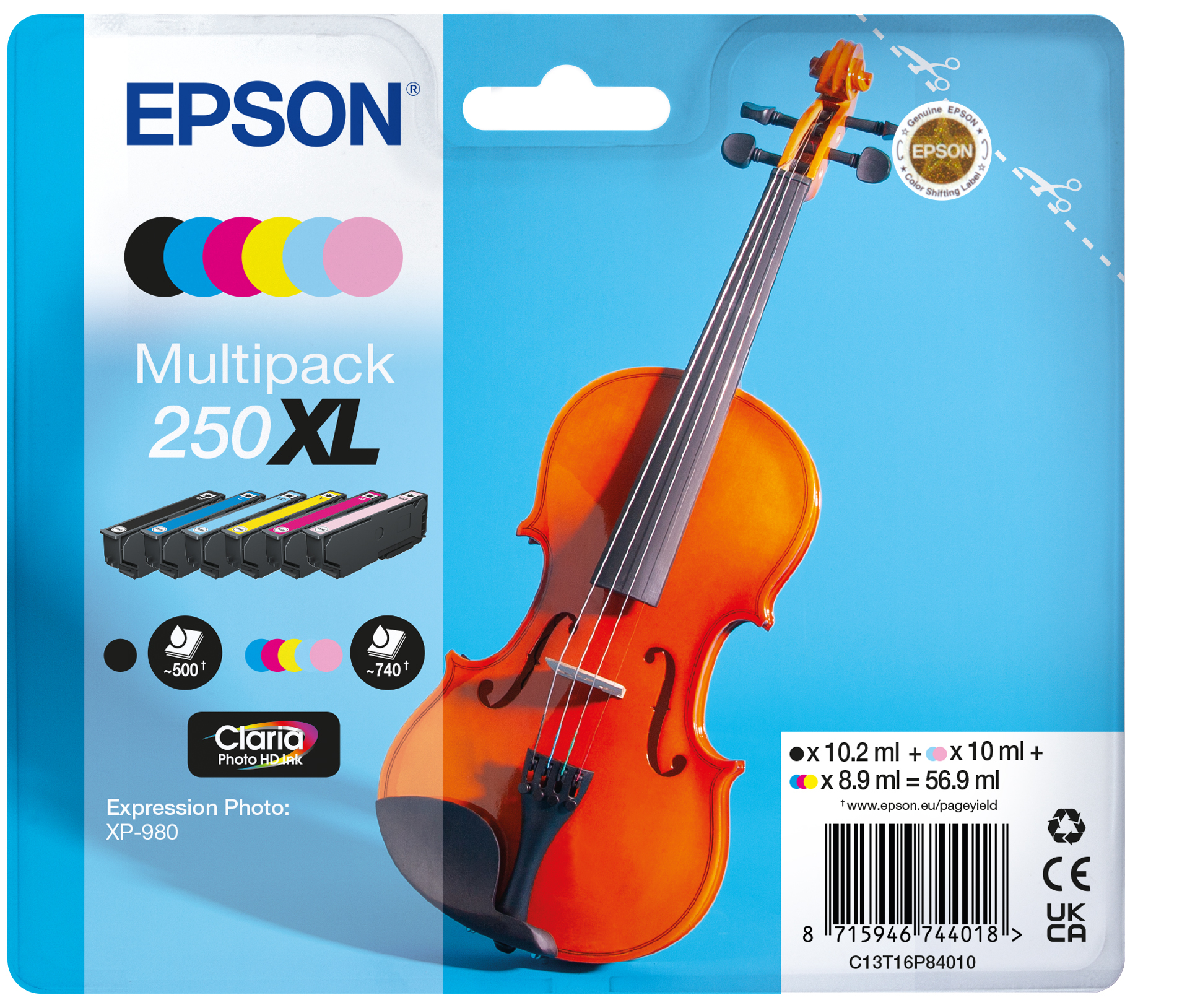 Epson C13T16P84010/250XL Ink cartridge multi pack Bk.C.M.Y.LC.LM