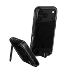 PanzerGlass CARE™ by ® Kickstand Case Smokey w. Black MagSafe iPhone 2026 Pro | 17 Pro mobiele telefoon behuizingen Hoes Transparant