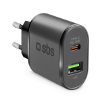 SBS TETRPD25W mobile device charger Smartphone, Tablet Black AC Fast charging Indoor