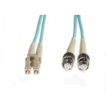 4Cabling 3m LC-ST OM4 Multimode Backwards compatible with OM3 Fibre Optic Duplex LSZH Patch Lead : 2mm Oversleeving | AQUA