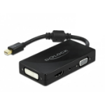 DeLOCK Mini DisplayPort 1.2 Adapter to VGA / HDMI / DVI / Audio female 4K Passive black