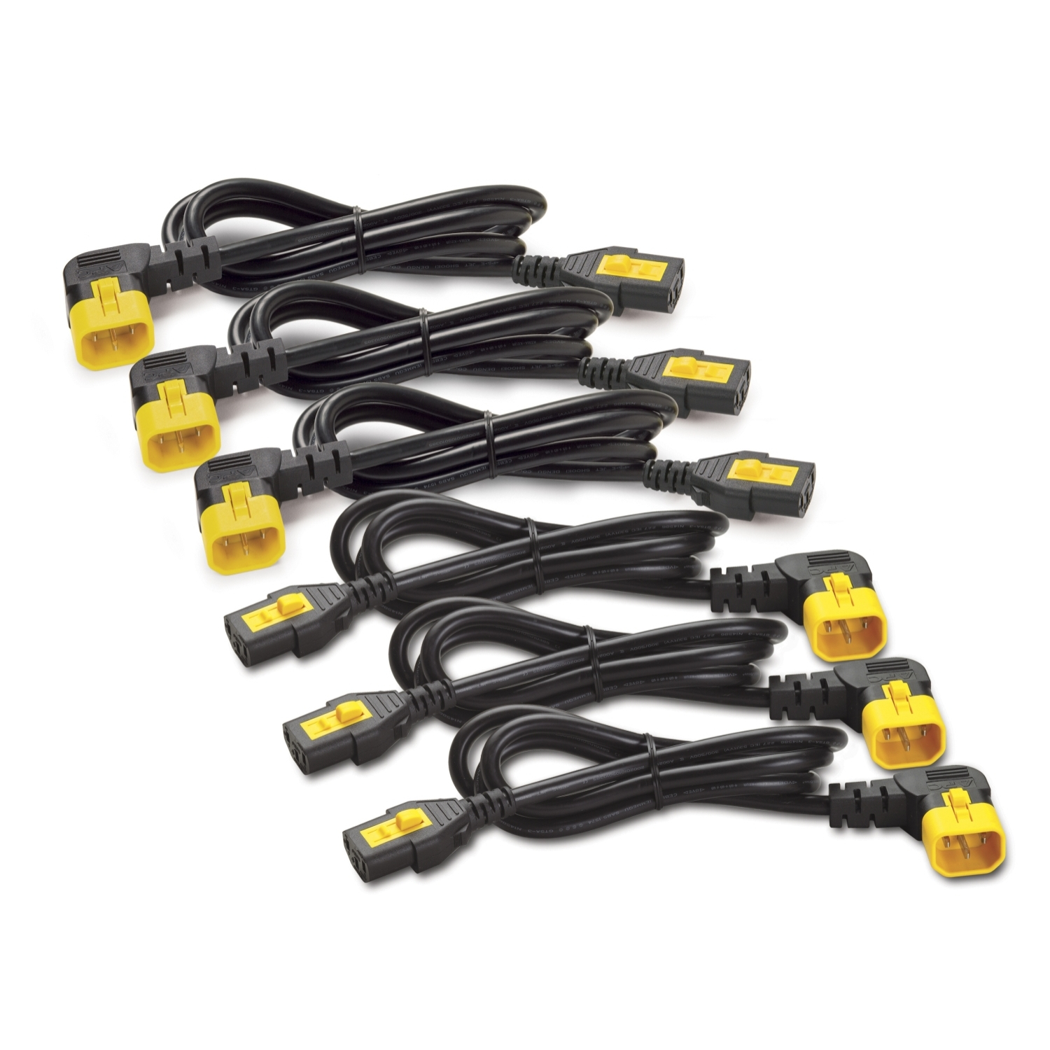APC Power Cord Kit (6 ea). Locking. C13 to C14 (90 Degree). 1.2m