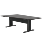 Middle Atlantic ForumTM 90" Angle Table for 5 to 7 People, 30" Seated Height, Asian Night Table Top with Dark Table Base