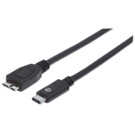 Manhattan 353397 USB cable USB 3.2 Gen 2 (3.1 Gen 2) 39.4" (1 m) USB C Micro-USB B Black