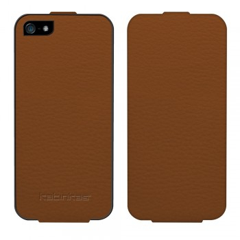 Flip Sport Leder Holster for Apple iPhone 5 High protection Access to all ports Brown - 2108053756 thumbnail