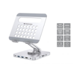 LevelOne Conceptronic DONN26G Tablet Stand with 8-in-1 Docking Station; 360