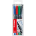 STABILO OHPen universal permanent, 4 Pack marcatore permanente Tipo di punta Nero, Blu, Verde, Rosso 4 pz