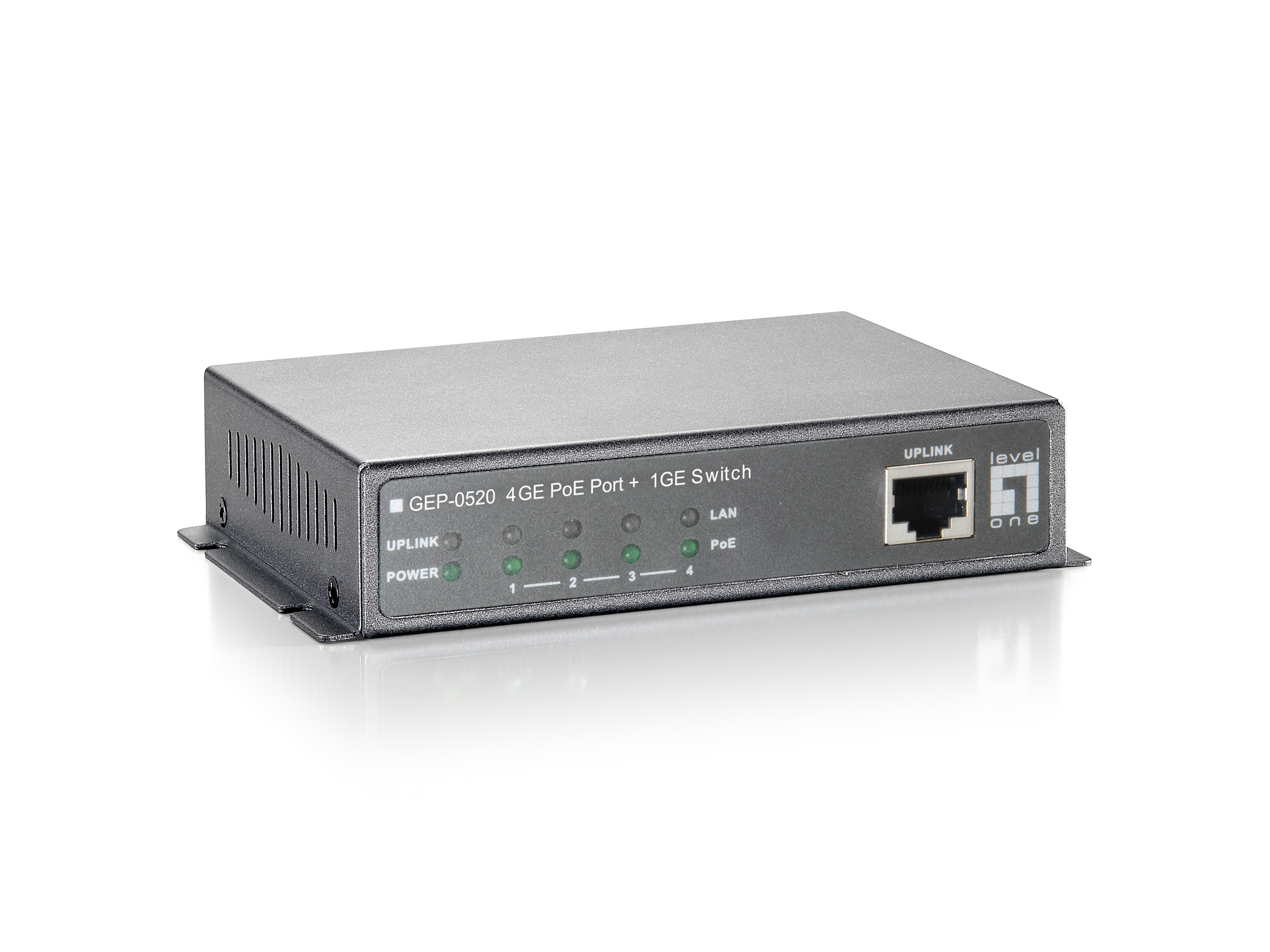Image of LevelOne 5-Port Gigabit PoE Switch, 61.6W, 802.3af PoE, 4 PoE...