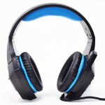 NECNON HEADSET GAMING OVER-EAR NBHG DRAGON LED ALAMBRICO DIADEMA FLEXIBLE CON VIBRACION MICROFONO 3.5MM USB PC CONSOLAS CELULAR C/ADAPTADOR  AZUL -