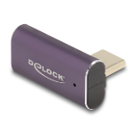 DeLOCK USB Adapter 40 Gbps USB Type-C PD 3.1 240 W male to female rotated angled left / right 8K 60 Hz metal