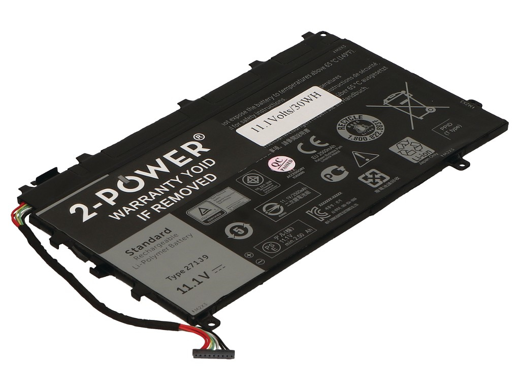 2-Power 11.1v, 3 cell, 27Wh Laptop Battery - replaces MN791