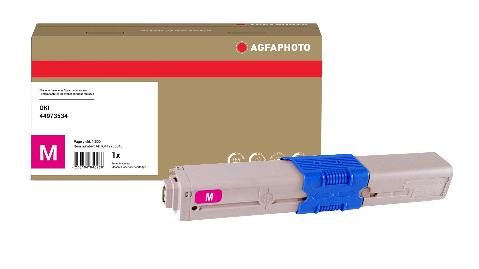 AgfaPhoto Compatible Toner Cartridge. Magenta. Replacement for OKI 449