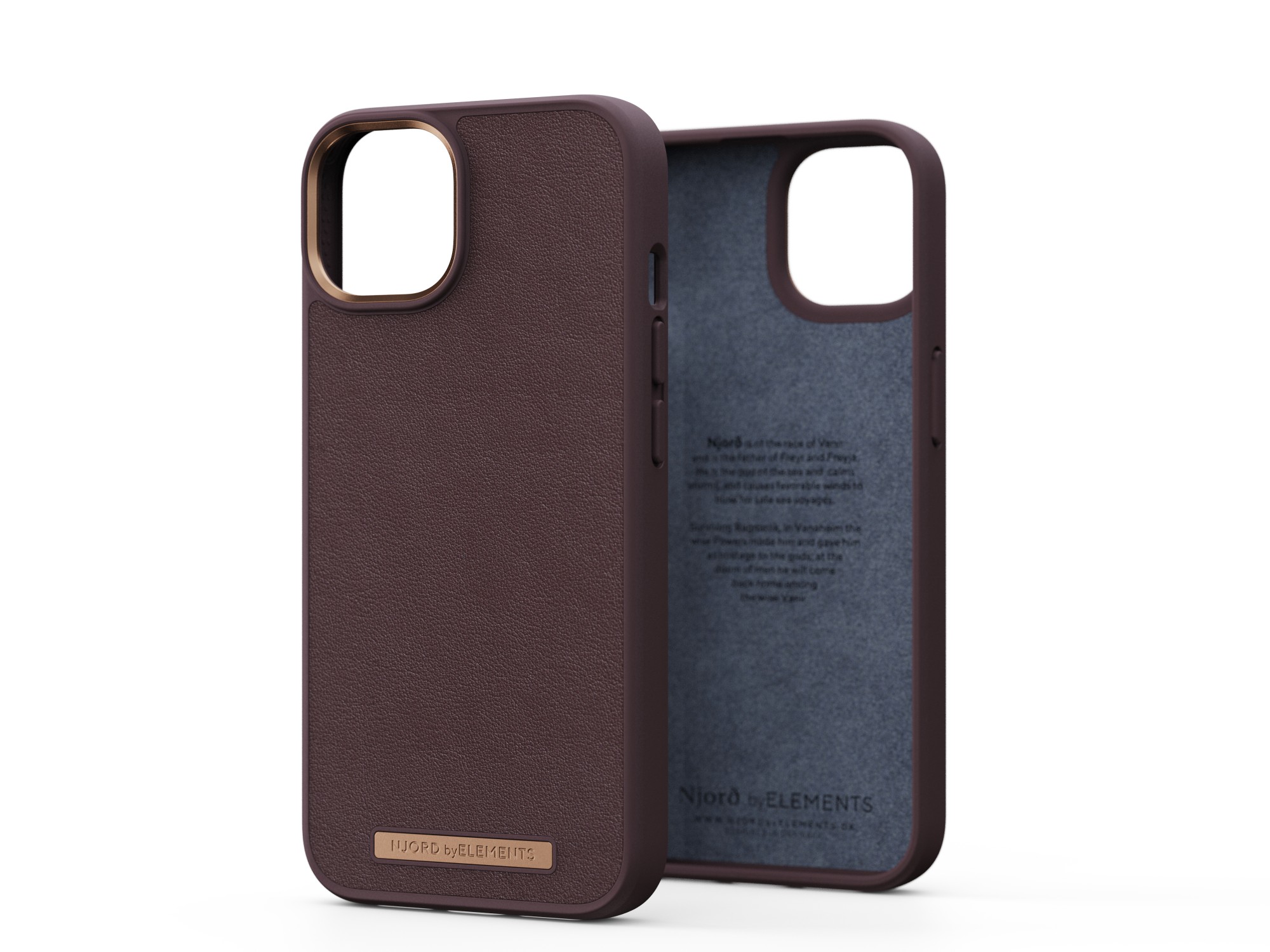 Photos - Case Njord byELEMENTS Genuine Leather  for Apple iPhone 14, Brown NA41GL05