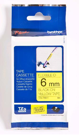 Brother TZE-FX611 P-Touch Ribbon, 6mm x 8m