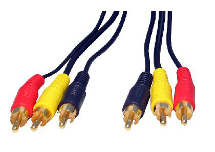 Cables Direct 2RR3-01-05 audio cable 0.5 m 3 x RCA Black, Red, Yellow