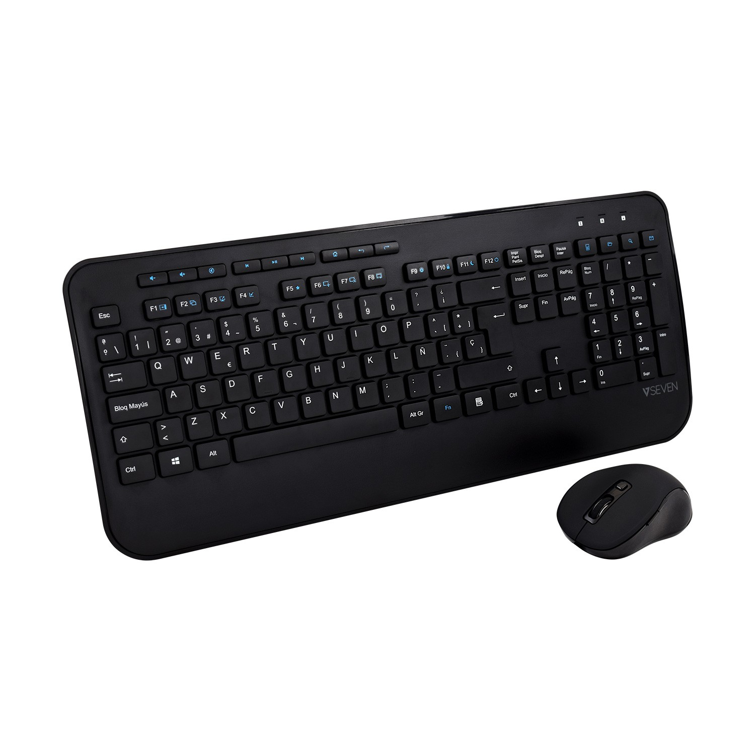 Image of V7 CKW300ES Full Size/Palm Rest Spanish QWERTY - Black,...