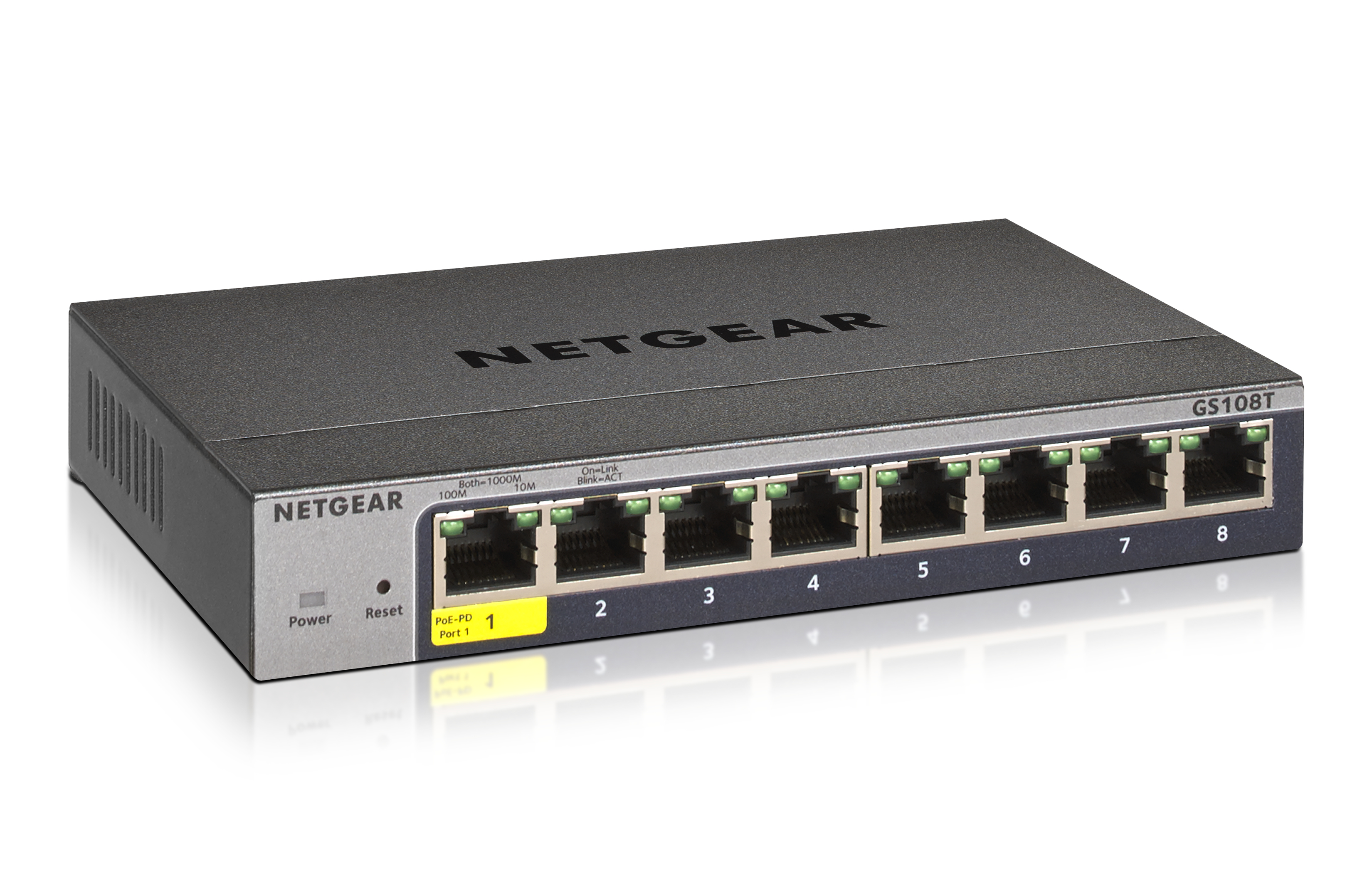 Image of NETGEAR GS108Tv3 Managed L2 Gigabit Ethernet (10/100/1000) Grey