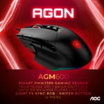 AOC AGON AGM600 mouse Gaming Right-hand USB Type-A Optical 16000 DPI