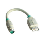 Lindy USB - PS/2 Port Adapter PS/2 cable 0.15 m 6-p Mini-DIN USB A Grey